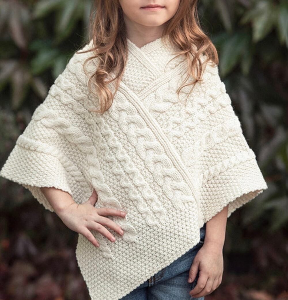 NWT Aran Crafts Poncho Sweater Kids Sz. S